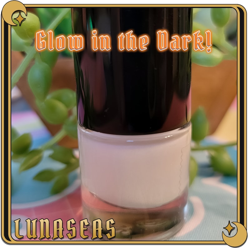 Bioluminescence Orange - Glow in the Dark Nail Polish Top Coat - UV Keychain included image 4