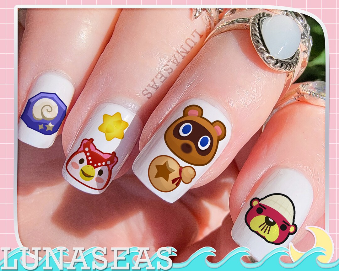 Animal Crossing Nail Decals New Horizons Nail Tattoos Etsy