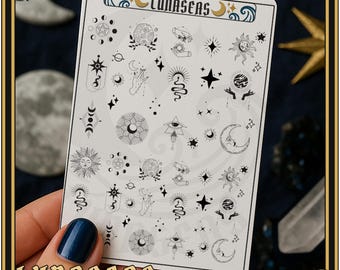 Mystic - Celestial Nail Decal Water Slide Stickers