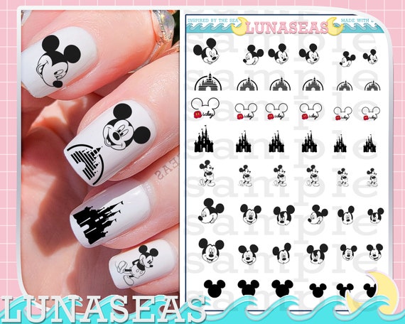 Disney Nail Art Decals Disney Princess Mickey Mouse Stickers Nail Art  Stickers Handmade DIY Nail Art