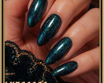 Hidden Treasures Teal Sapphire - Deep Teal SpectraFlair Holographic Glitter Luxury Nail Polish