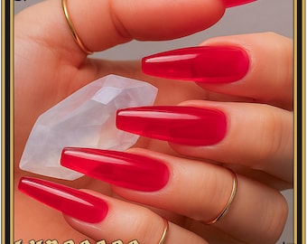 Crimson Moonrise - Red Stained Glass Jelly Nail Polish Vegan & Cruelty-Free