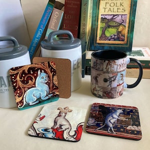 Medieval Cat coasters - set of 4 image 7