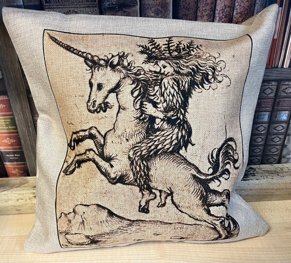 Wild Woman on Unicorn Cushion Cover 40cm x 40cm  - (cover only)