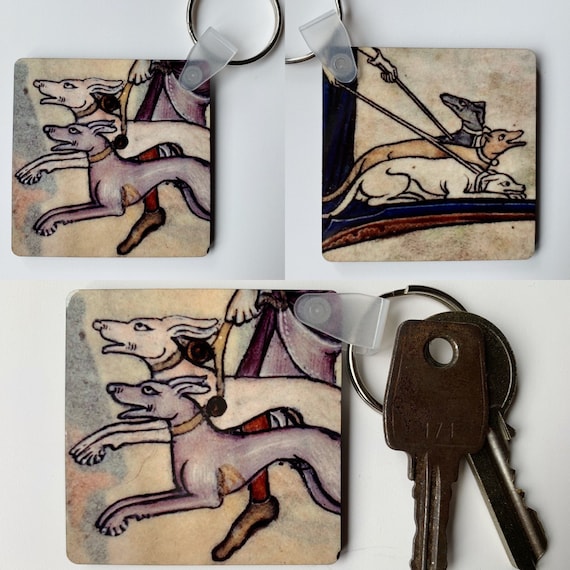 Medieval Greyhound Keyring (double sided)