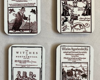Witch Trial Fridge Magnets - set of 4