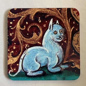 Medieval Cat coasters - set of 4 image 2
