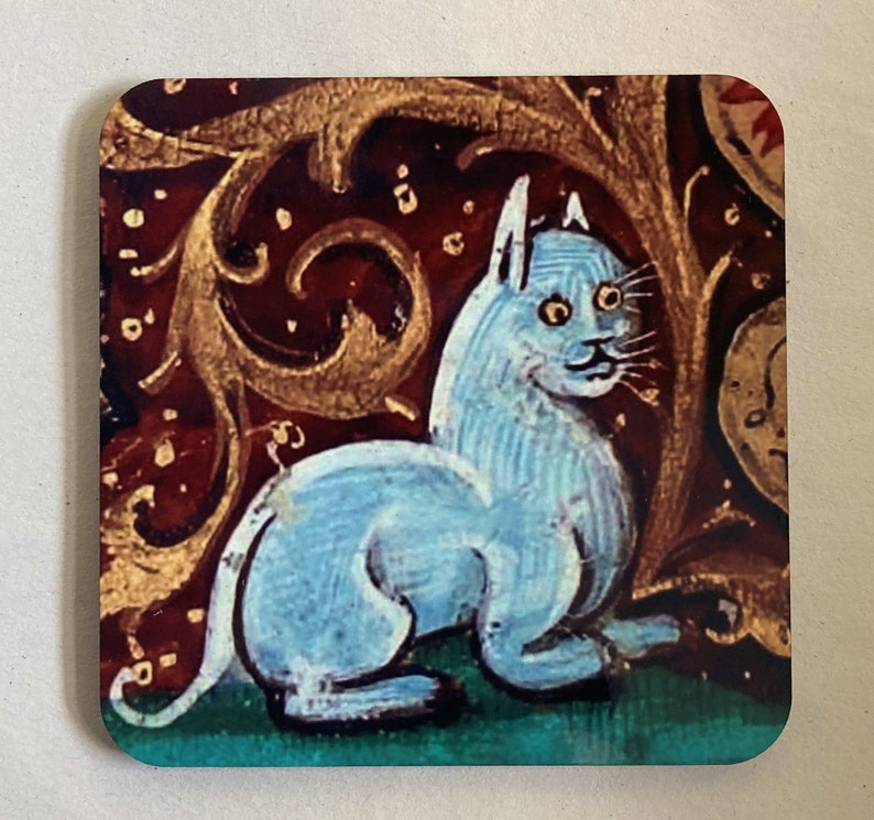 Medieval Cat coasters set of 4 image 2