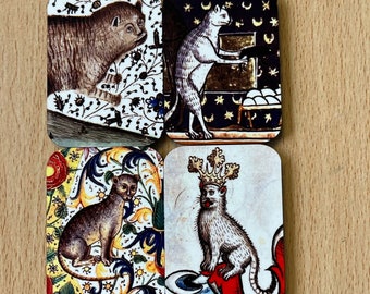 Medieval Cat Fridge Magnets