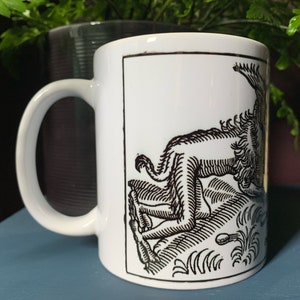 Werewolf Mug: 1557 Woodcut Design, 11oz Standard Size bild 2