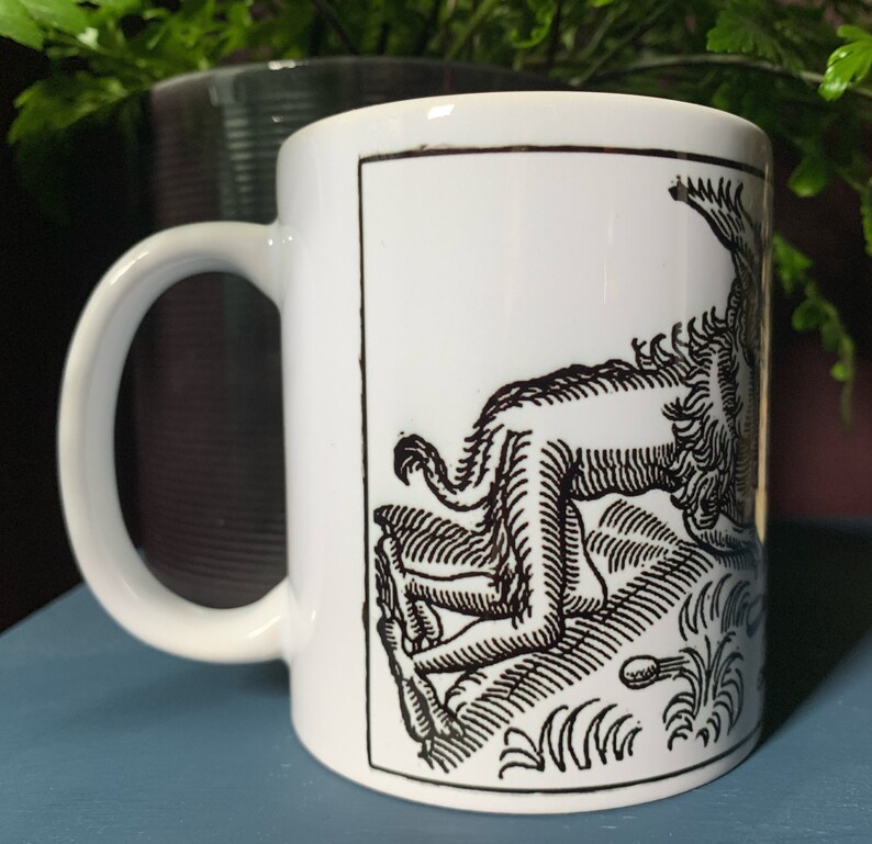 Werewolf Mug: 1557 Woodcut Design, 11oz Standard Size bild 2