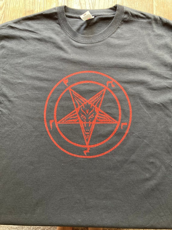 Size Large- Sigil of Baphomet red glitter