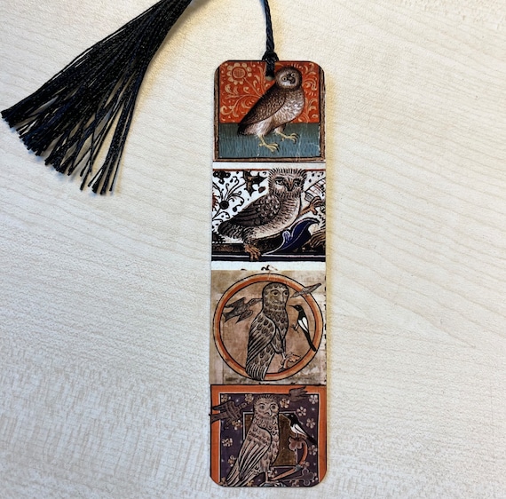 Medieval Owl Bookmark (aluminium) - choose from 3 sizes