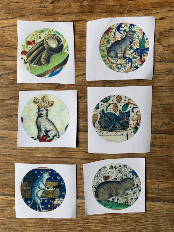 Medieval cat stickers