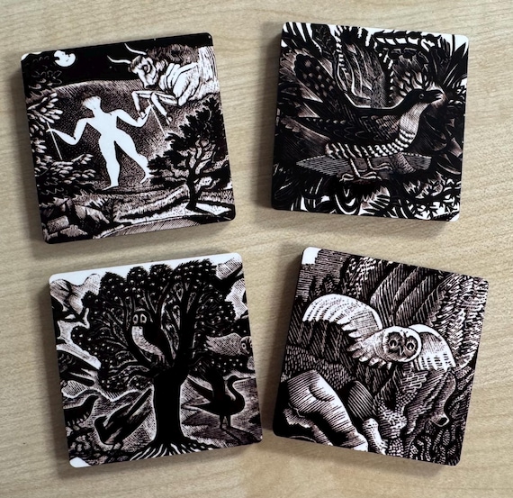 Eric Ravilious art Fridge Magnets B&W