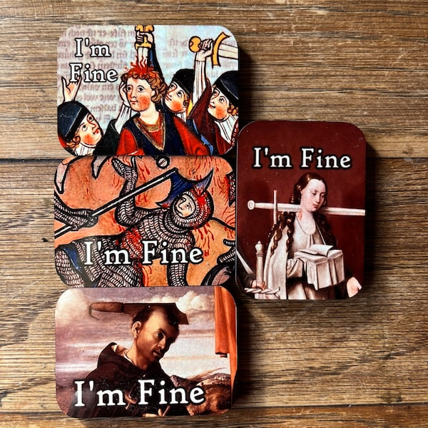 Aimants pour réfrigérateur I'm Fine - lot de 4