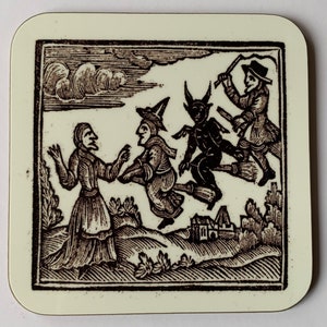 Woodcut Witches coasters - set of 4 image 4