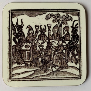 Woodcut Witches coasters - set of 4 image 3