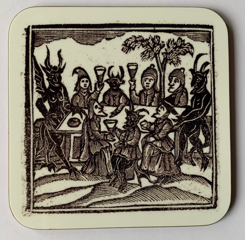 Woodcut Witches coasters - set of 4 image 3