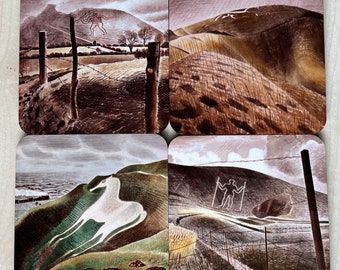 Eric Ravilious Art coasters - set of 4