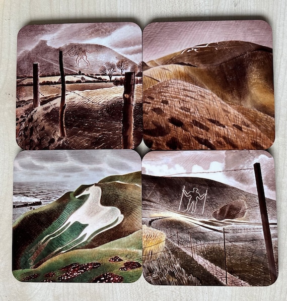 Eric Ravilious Art coasters - set of 4