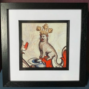Medieval Crowned Cat Framed print - choose from 2 sizes