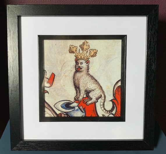 Medieval Crowned Cat Framed print - choose from 2 sizes