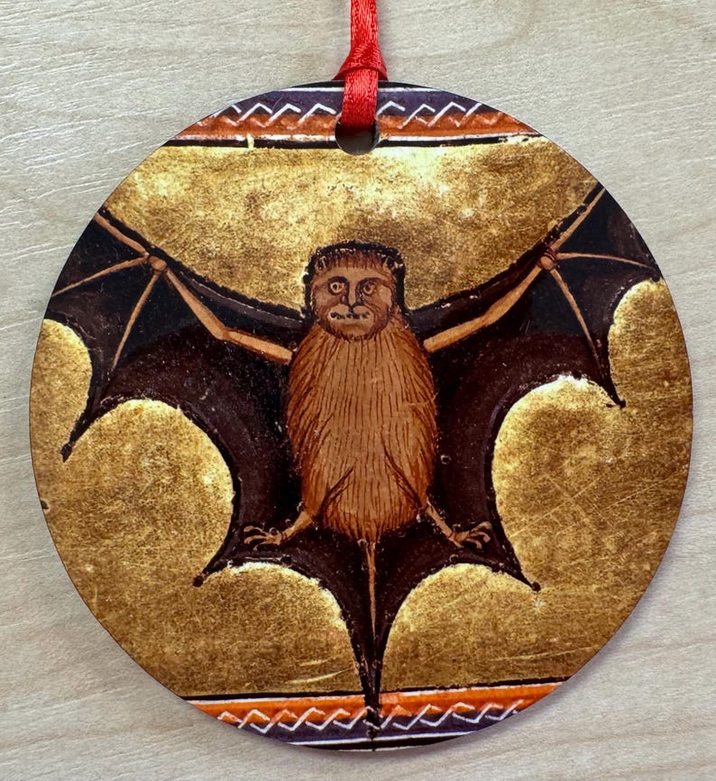 Medieval Bat Tree Decorations - Double Sided - Etsy