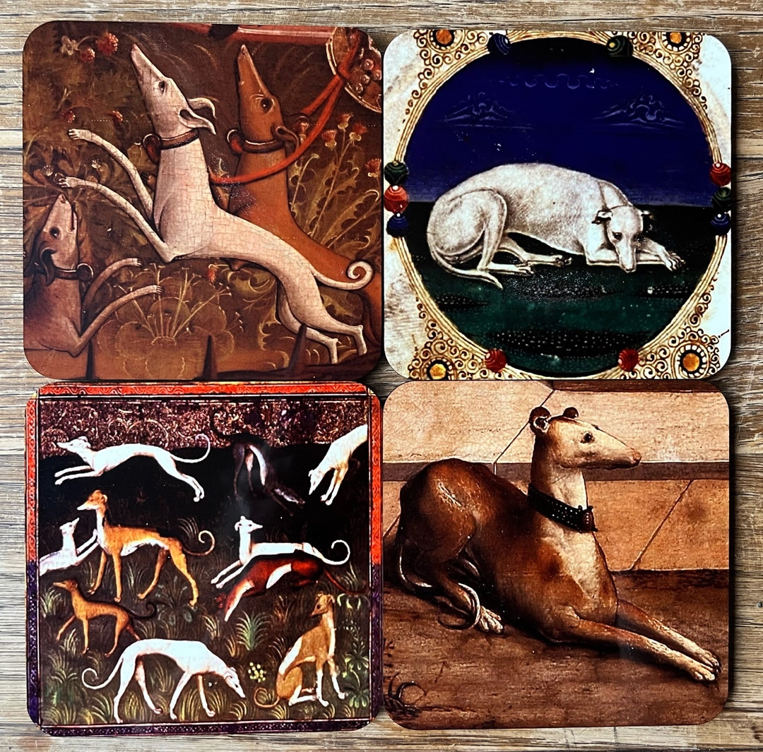 Medieval Greyhound Coasters Set of 4 Etsy UK