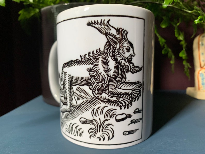 Werewolf Mug: 1557 Woodcut Design, 11oz Standard Size bild 4