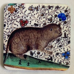 Medieval Cat coasters set of 4 image 3