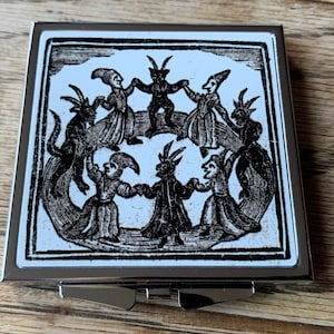 Miroir compact Dancing Witches (noir et blanc)