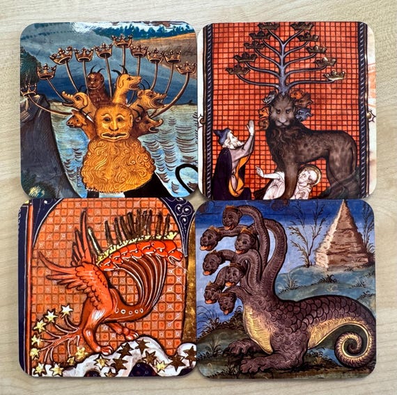 Apocalypse Beast coasters - set of 4