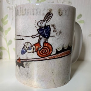 Medieval Duelling Rabbits Mug