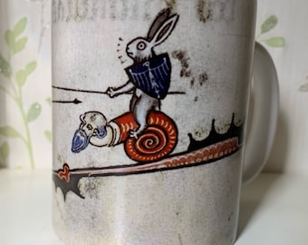 Medieval Duelling Rabbits Mug