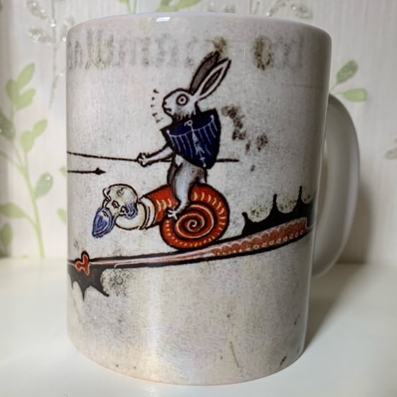 Medieval Duelling Rabbits Mug