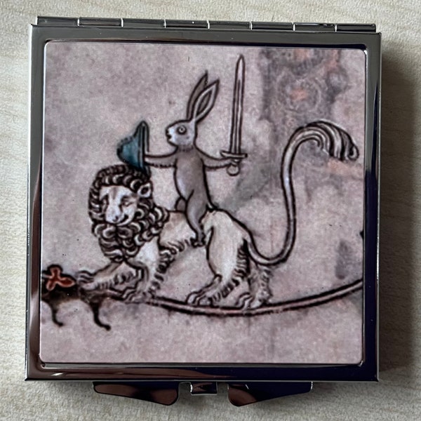 Medieval Rabbit Compact Mirror