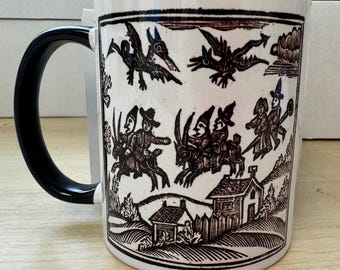 Taza de brujas montando cabras