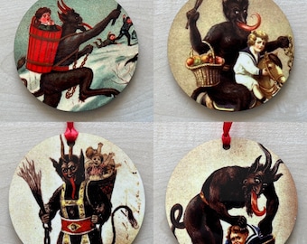 Krampus Tree Decorations (set 2) - Double sided