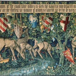 Quest for the Holy Grail Mug verdure with deer and shields tapestry by William Morris image 3