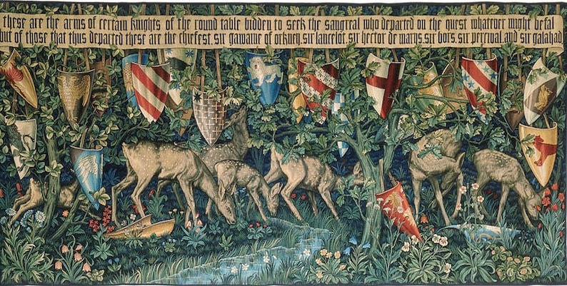 Quest for the Holy Grail Mug verdure with deer and shields tapestry by William Morris image 3