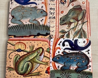 Medieval Frog coasters - set of 4