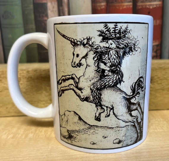 Wild Woman on Unicorn mug