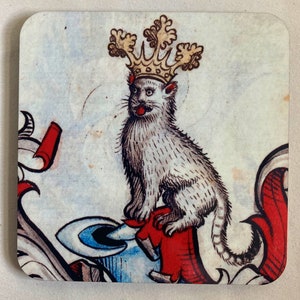 Medieval Cat coasters set of 4 image 4