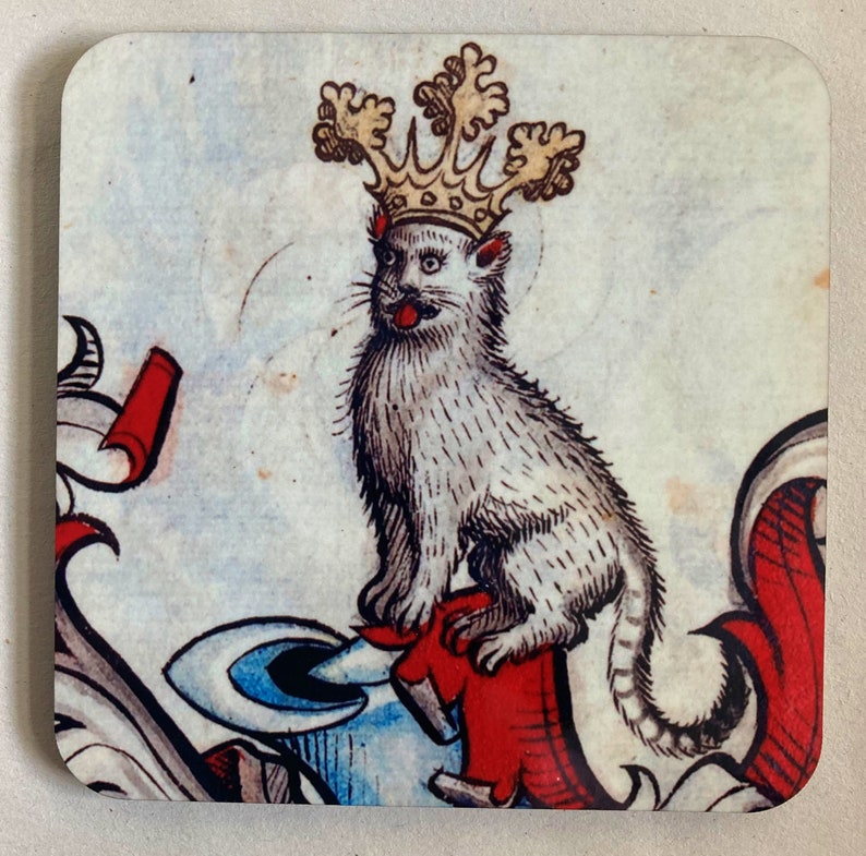 Medieval Cat coasters - set of 4 image 4