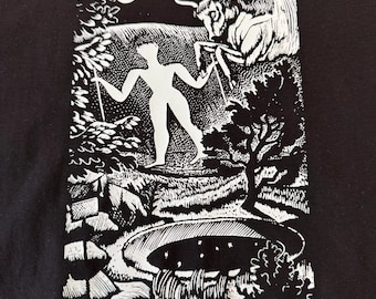 UNISEX T Shirt - Eric Ravilious - The Long Man Of Wilmington/May