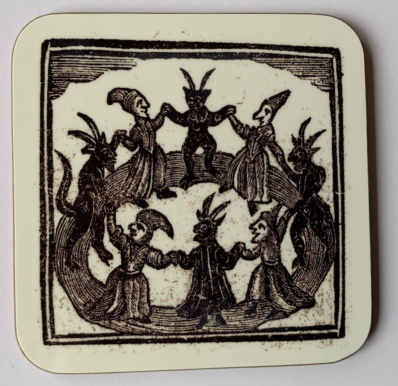 Woodcut Witches coasters - set of 4 image 2