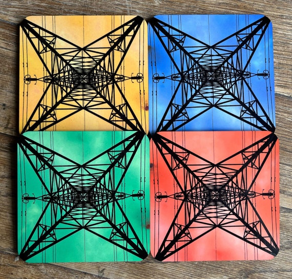 Pylon coasters multicoloured - set of 4