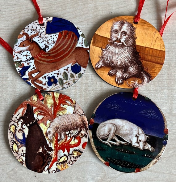 Medieval Dog Tree Decorations - Double sided