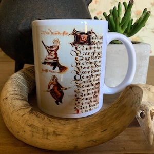 Early Witch on Broomstick mug
